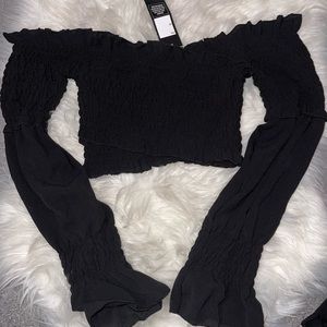 Black rebellious crop top